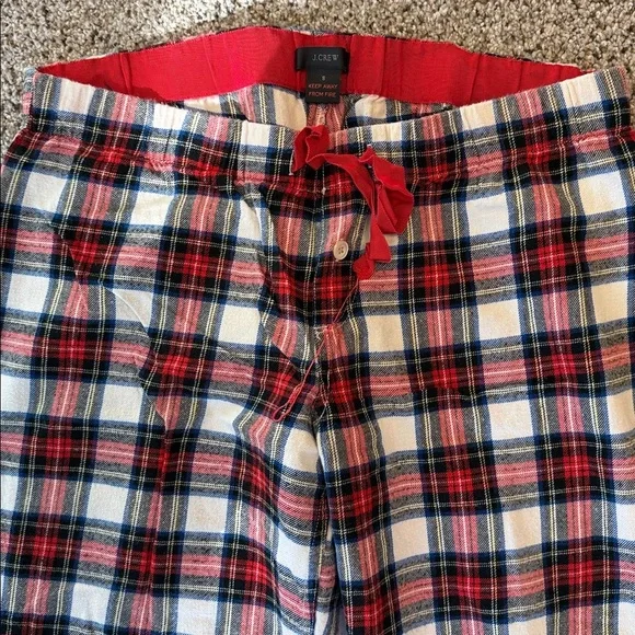 J. Crew 100% Cotton Red and Blue Plaid Pajama Pants, Small, Like New - Picture 3 of 7
